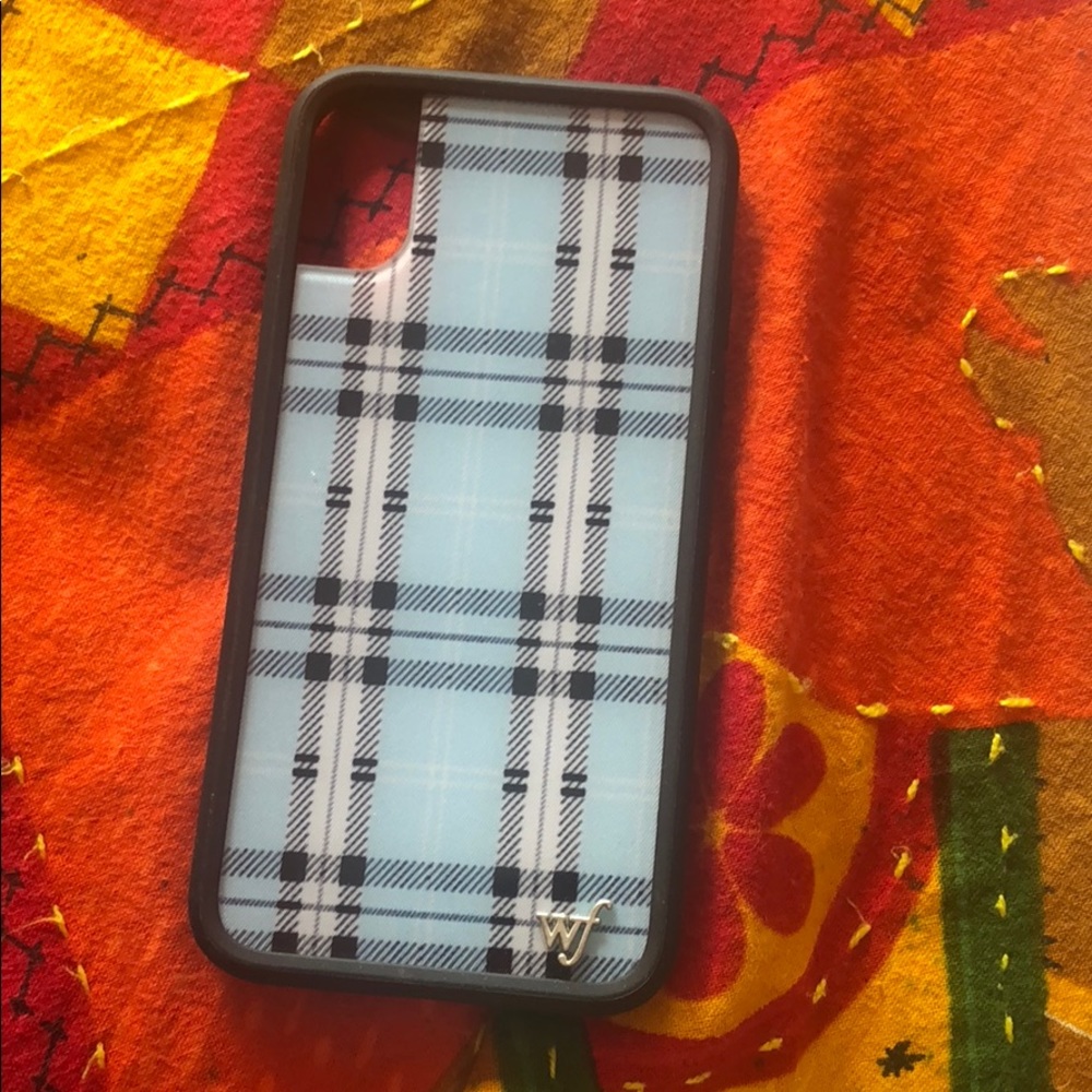 Wildflower iPhone X blue plaid